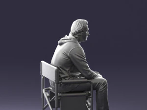000518 Seated Man Character on Chair Casual Male Pose 3d print ready 3D Print Model