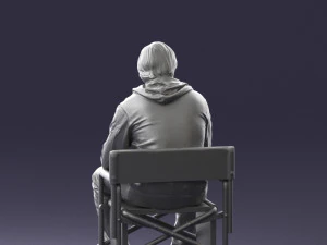 000518 Seated Man Character on Chair Casual Male Pose 3d print ready 3D Print Model
