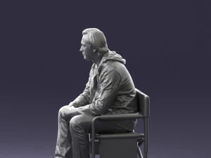 000518 Seated Man Character on Chair Casual Male Pose 3d print ready 3D Print Model