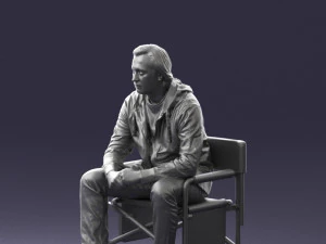 000518 Seated Man Character on Chair Casual Male Pose 3d print ready 3D Print Model