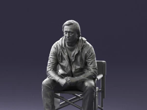 000518 Seated Man Character on Chair Casual Male Pose 3d print ready 3D Print Model
