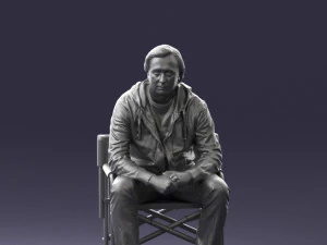 000518 Seated Man Character on Chair Casual Male Pose 3d print ready 3D Print Model