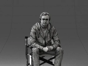 000518 Seated Man Character on Chair Casual Male Pose 3d print ready 3D Print Model