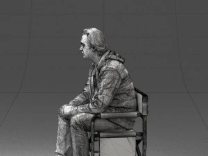 000518 Seated Man Character on Chair Casual Male Pose 3d print ready 3D Print Model