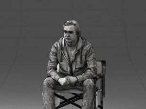 000518 Seated Man Character on Chair Casual Male Pose 3d print ready 3D Print Model