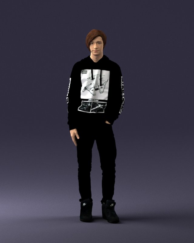 man in black suit 0166 3d print ready 3D 打印模型 .c4d .max .obj .3ds .fbx .stl .blend