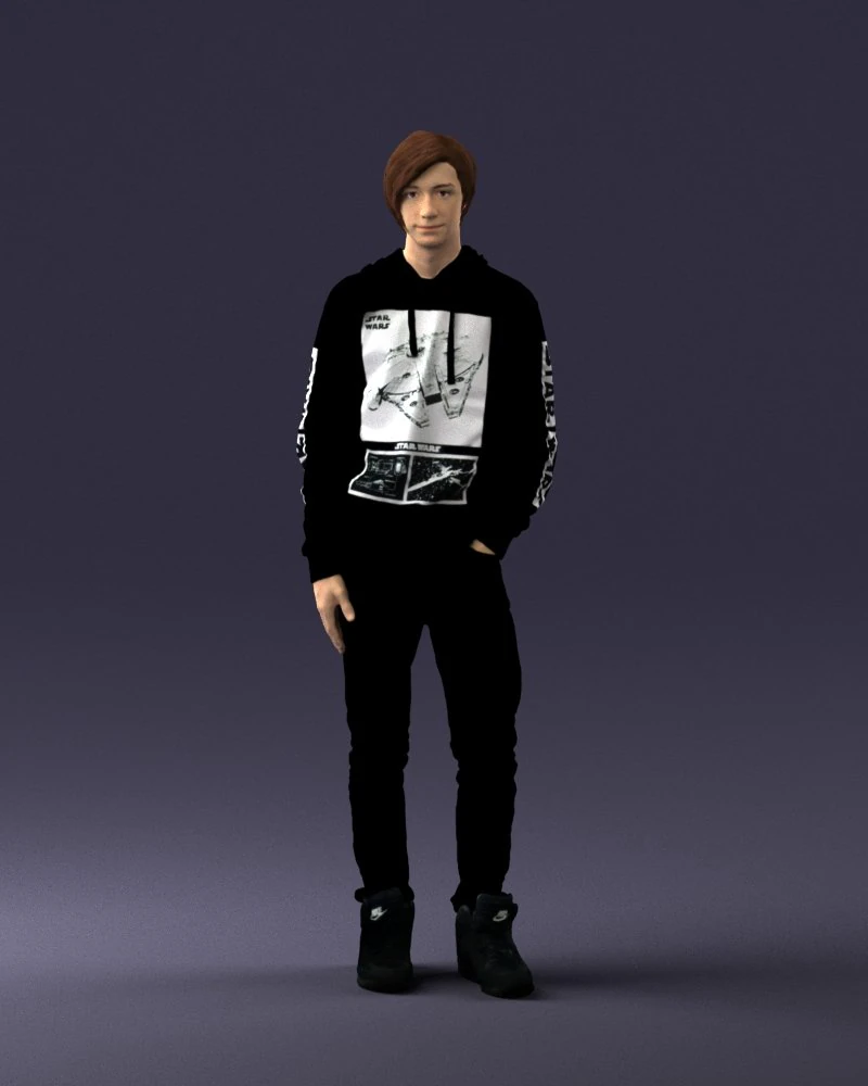 man in black suit 0166 3d print ready 3D Print Model .c4d .max .obj .3ds .fbx .stl .blend 