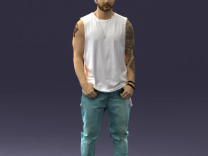 000520 Tattooed Street Man Urban Male Character 3D Model