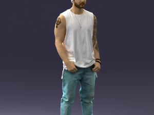 000520 Tattooed Street Man Urban Male Character 3D Model