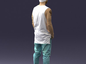 man in white t-shirt 0184 3D Model