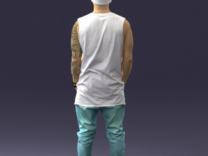 man in white t-shirt 0184 3D Model