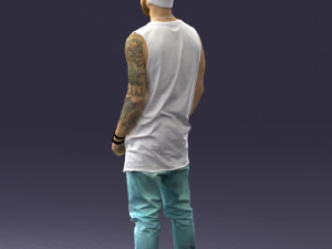 000520 Tattooed Street Man Urban Male Character 3D Model