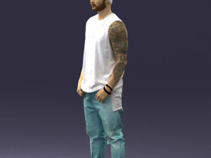 000520 Tattooed Street Man Urban Male Character 3D Model
