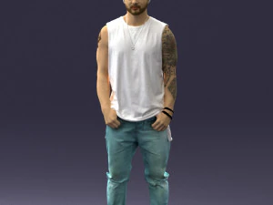 000520 Tattooed Street Man Urban Male Character 3D Model
