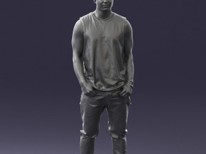 man in white t-shirt 0184 3D Model