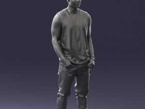 man in white t-shirt 0184 3D Model
