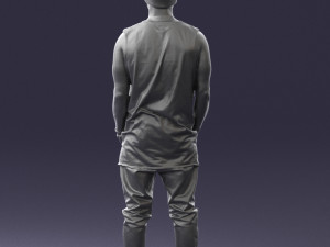 man in white t-shirt 0184 3D Model