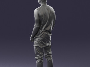 man in white t-shirt 0184 3D Model