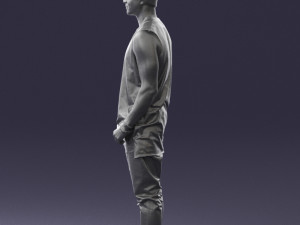 man in white t-shirt 0184 3D Model