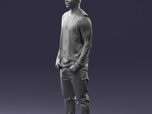 man in white t-shirt 0184 3D Model