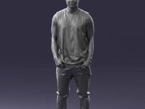 man in white t-shirt 0184 3D Model