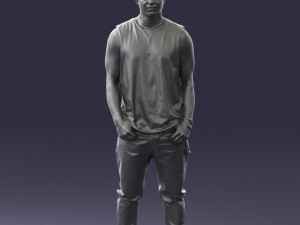 man in white t-shirt 0184 3D Model