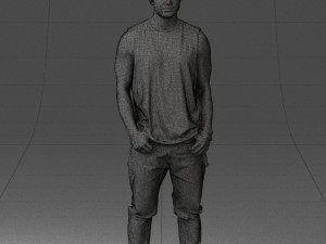 man in white t-shirt 0184 3D Model