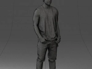 000520 Tattooed Street Man Urban Male Character 3D Model
