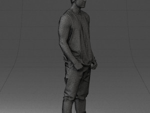 man in white t-shirt 0184 3D Model