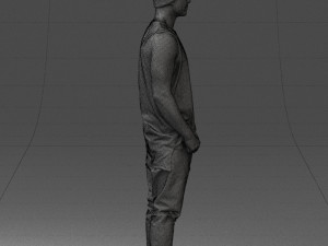 man in white t-shirt 0184 3D Model