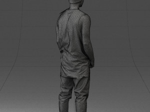 man in white t-shirt 0184 3D Model