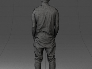 man in white t-shirt 0184 3D Model