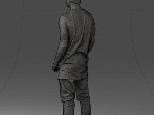 man in white t-shirt 0184 3D Model