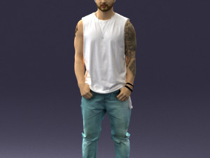 man in white t-shirt 0184 3d print ready 3D Принт Модель