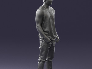 man in white t-shirt 0184 3d print ready 3D Принт Модель