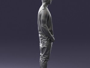 man in white t-shirt 0184 3d print ready 3D Принт Модель