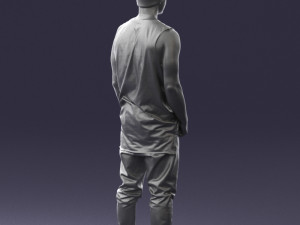 man in white t-shirt 0184 3d print ready 3D Принт Модель