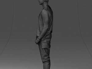 man in white t-shirt 0184 3d print ready 3D Принт Модель