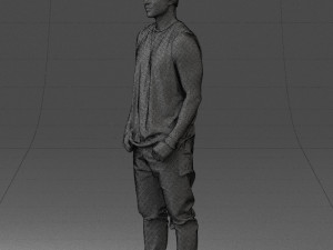 man in white t-shirt 0184 3d print ready 3D Принт Модель