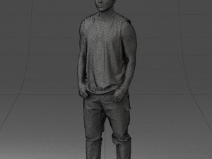 man in white t-shirt 0184 3d print ready 3D Принт Модель