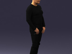 man in black clothes 0185 Modello 3D