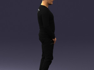 man in black clothes 0185 Modello 3D