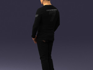 man in black clothes 0185 Modello 3D