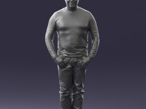man in black clothes 0185 Modello 3D