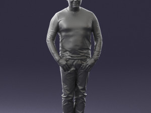 man in black clothes 0185 Modello 3D