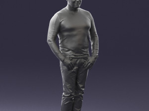 man in black clothes 0185 Modello 3D