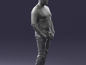 man in black clothes 0185 Modello 3D