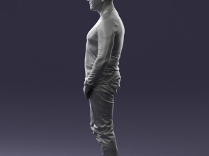 man in black clothes 0185 Modello 3D
