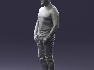 man in black clothes 0185 Modello 3D