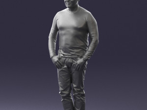 man in black clothes 0185 Modello 3D